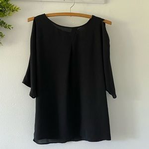 Loft cold shoulder, size XS, relaxed fit, sheer, Top.